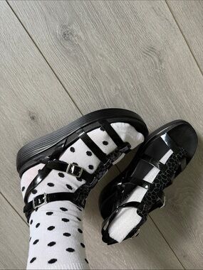 Black Strappy Gladiator Platform Sandal DJP